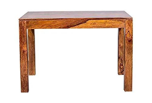 Furinno Sheesham Wood 4 Seater Dining Table Set with 3 Chairs and 1 Bench for Home Dining Room Furniture (Honey Finish)