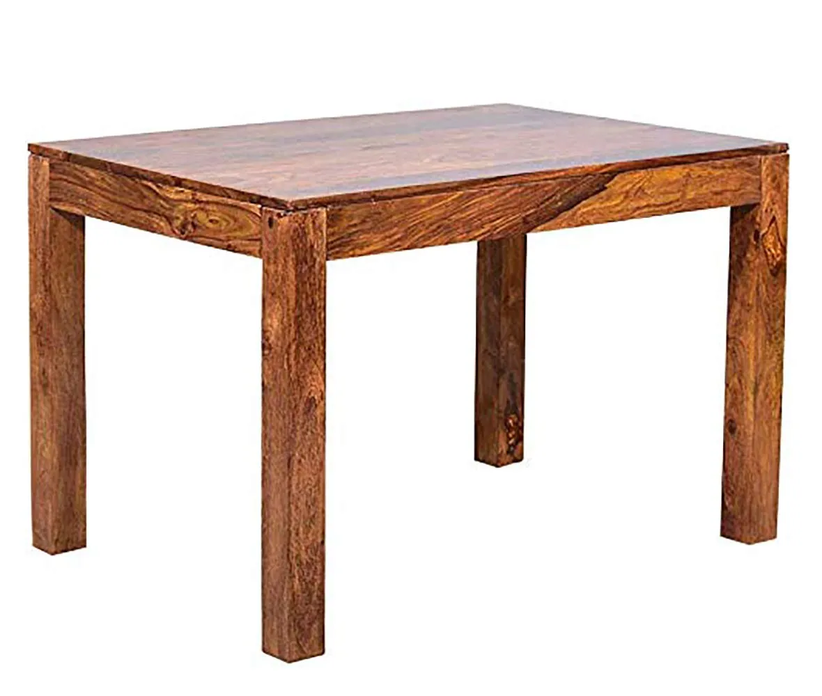 Furinno Sheesham Wood 4 Seater Dining Table Set with 3 Chairs and 1 Bench for Home Dining Room Furniture (Honey Finish)