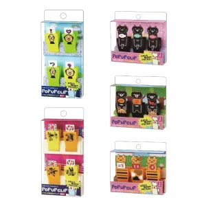 GAKKEN Popup Clip clip 4 into the group Clip 3 into the group G050 wrestling yellow cat black cat black bear