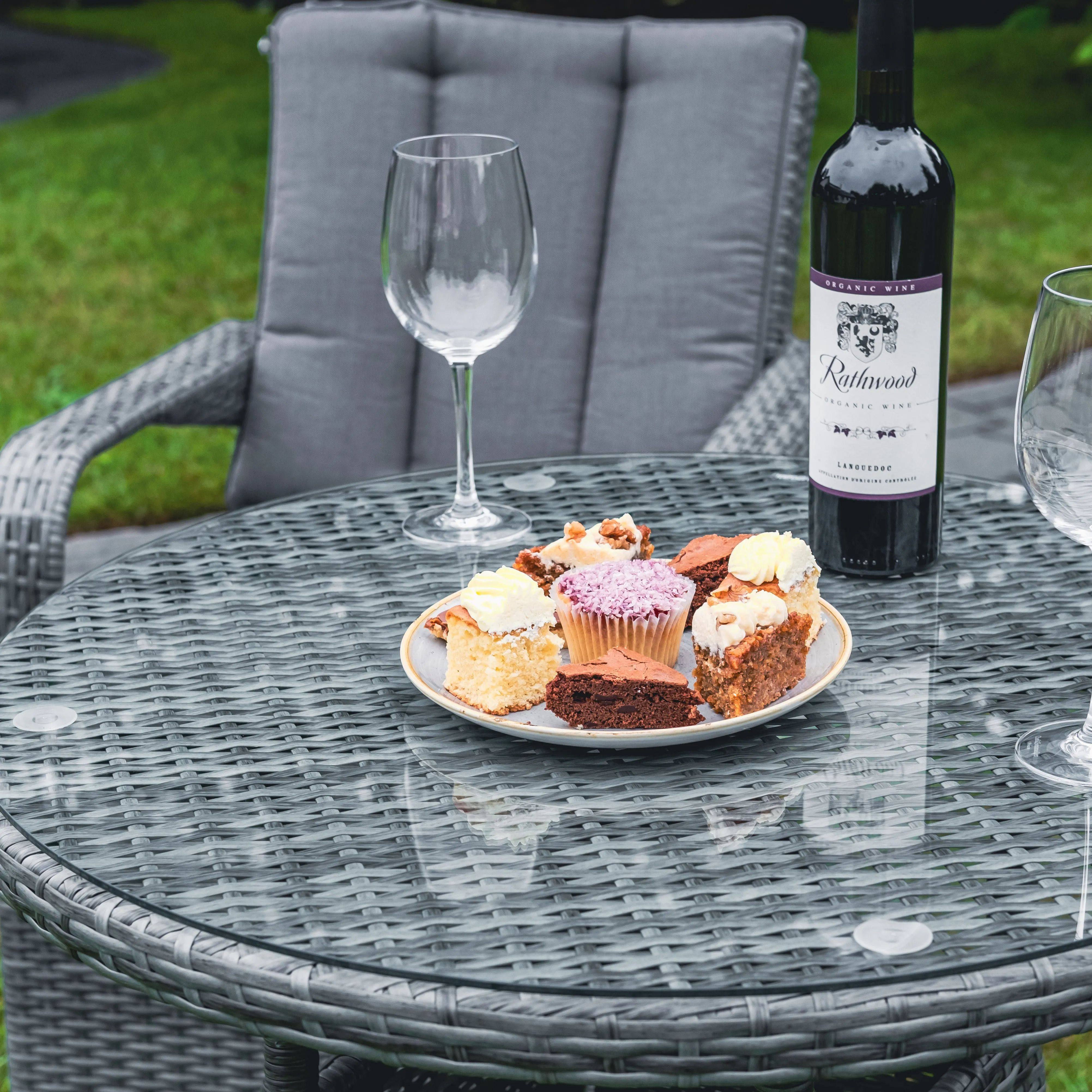 Havana- 2 Seat Bistro Set with 70cm Round Table (Light Grey)