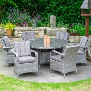 Havana - 6 Seat Set with 135cm Round Table (Light Grey)