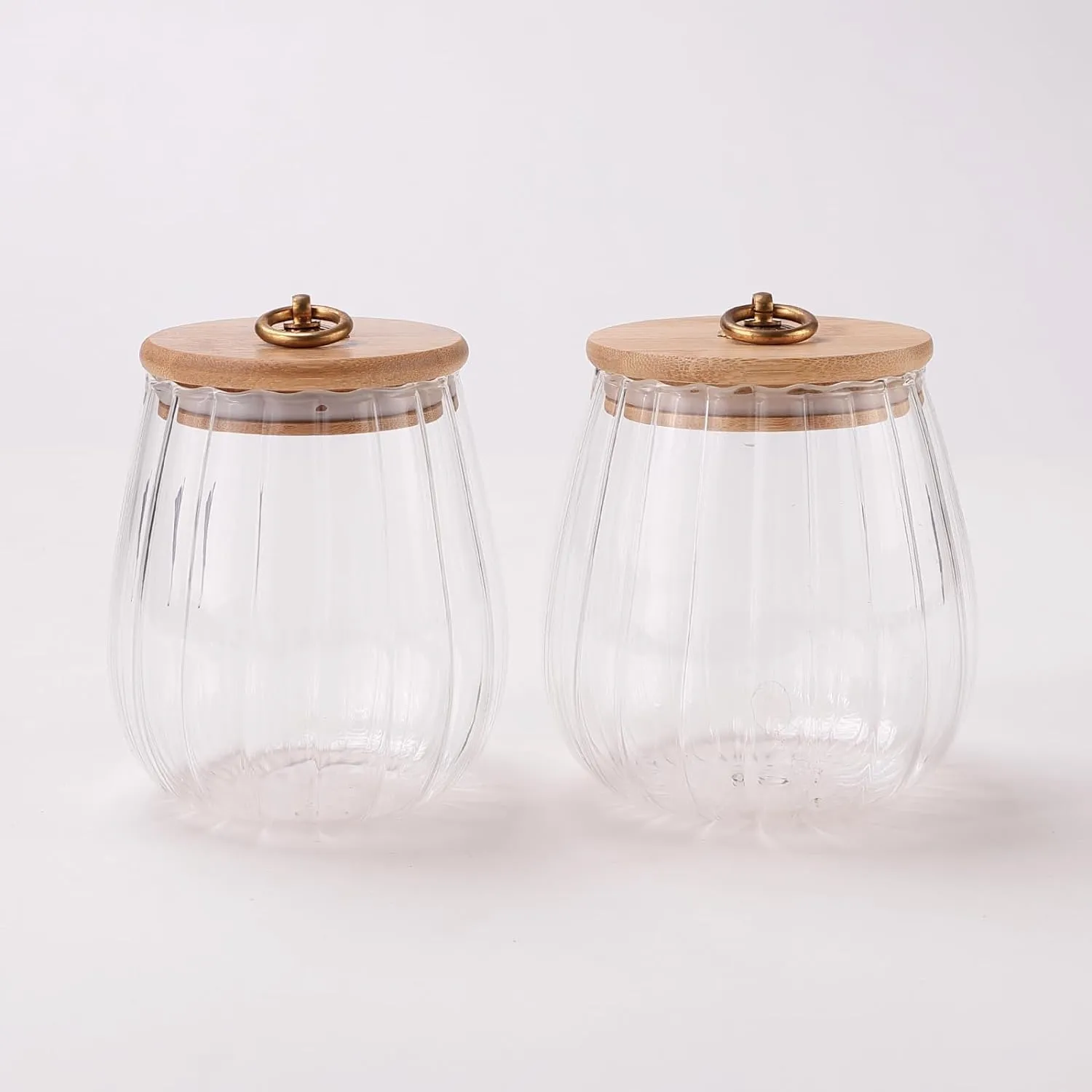 Homestic Borosilicate Glass Jar with Bamboo Lid | Kitchen Organizer Items & Storage | Multi-utility, Leakproof, Airtight Jar for Cookies, Snacks, Tea, Coffee, Sugar | Set of 2 (680ml, 830ml)