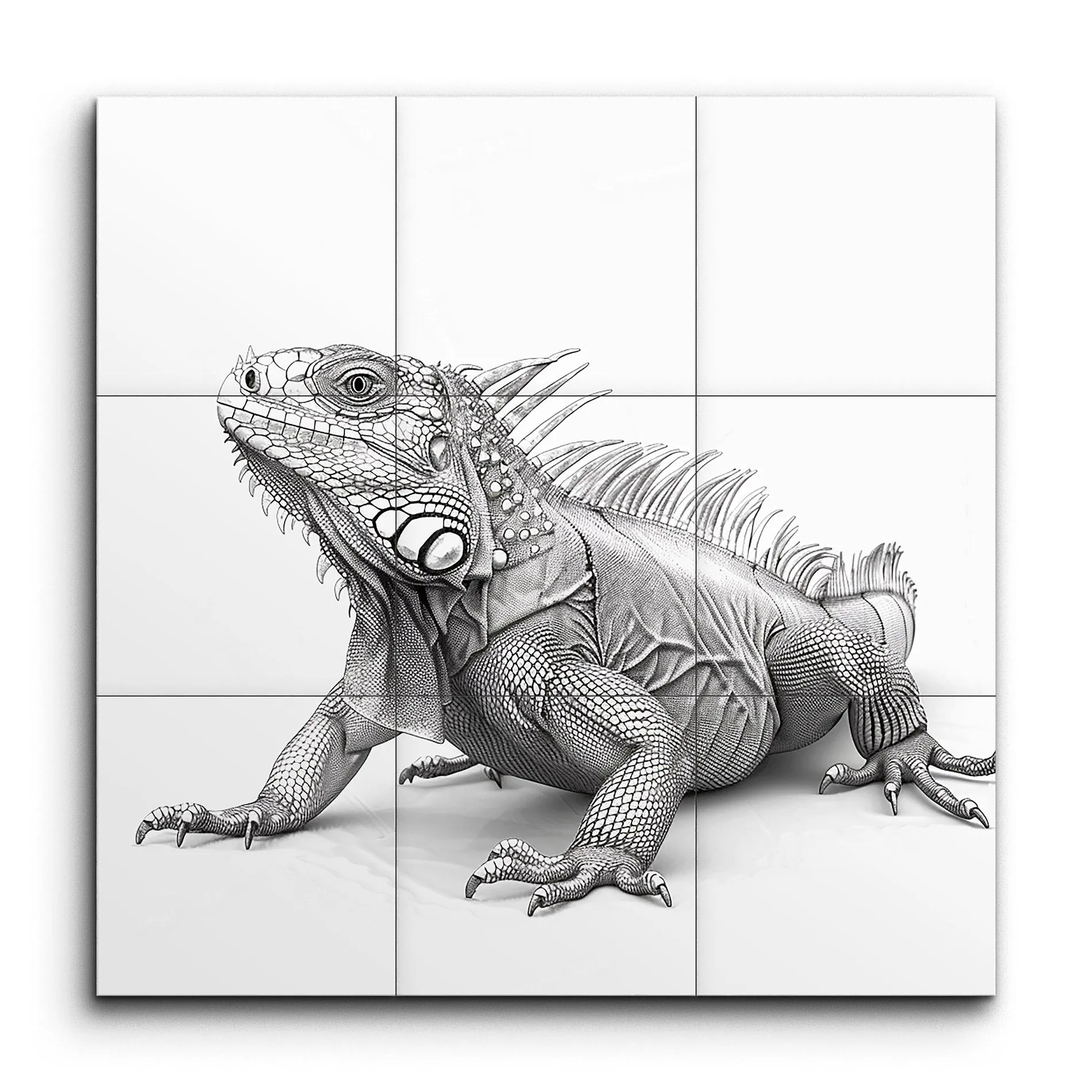 Iguanas Gaze: Hyper-Realistic Reptile Art