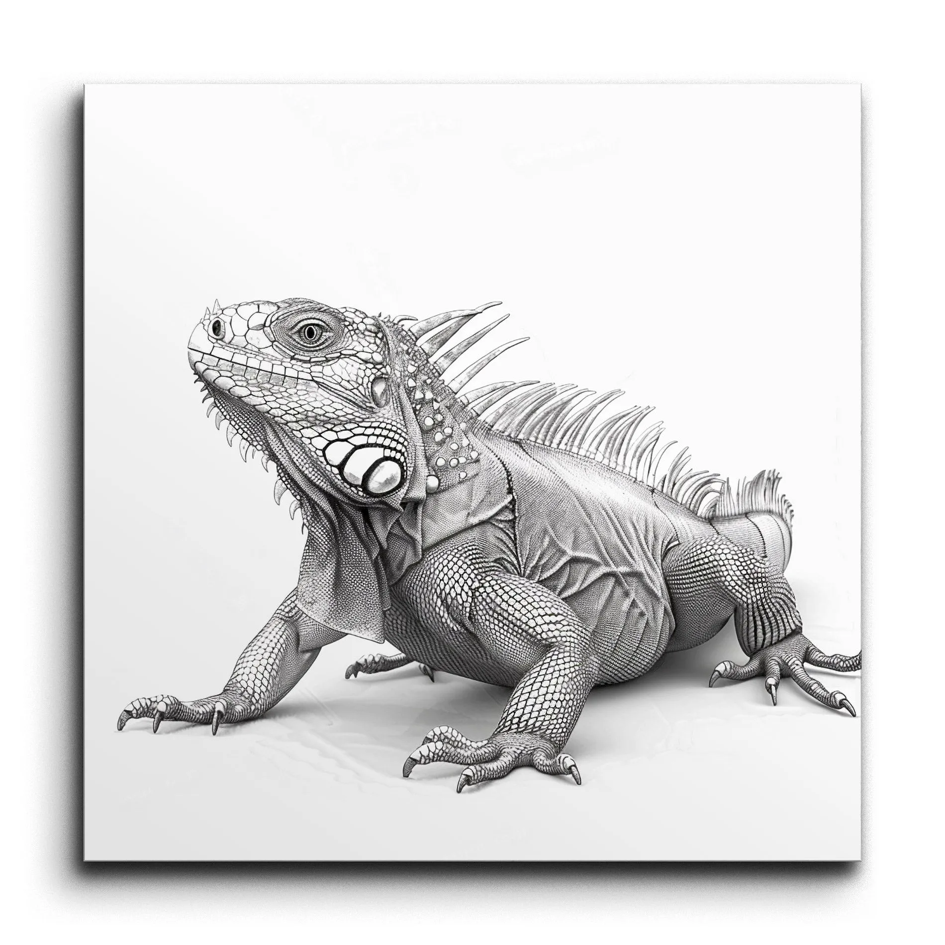 Iguanas Gaze: Hyper-Realistic Reptile Art