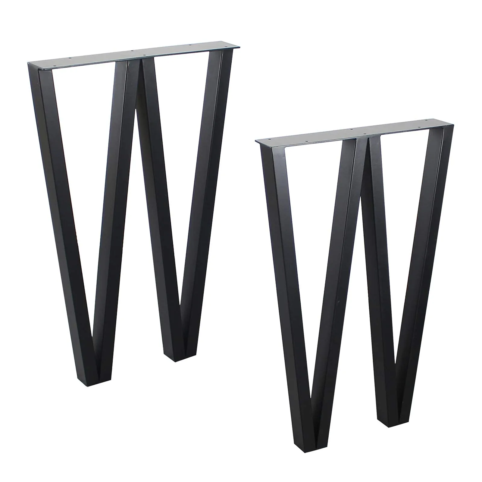 JGS Iron Multipurpose Legs Set of 2 for Coffee Table Furniture Workstation Metal Legs Decory W Shape Office Desk Heavy Duty Dining Study Table Legs Stool Stand (Width 17.7 x Height 28 Inch, Black)