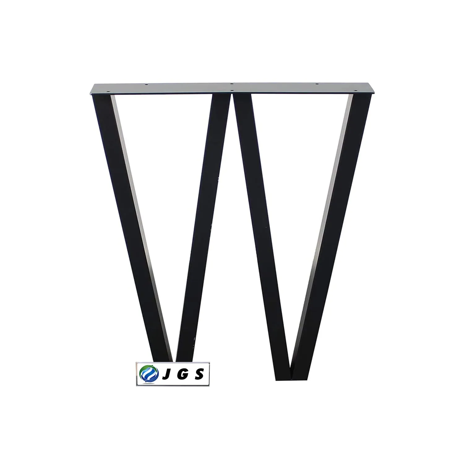 JGS Iron Multipurpose Legs Set of 2 for Coffee Table Furniture Workstation Metal Legs Decory W Shape Office Desk Heavy Duty Dining Study Table Legs Stool Stand (Width 17.7 x Height 28 Inch, Black)