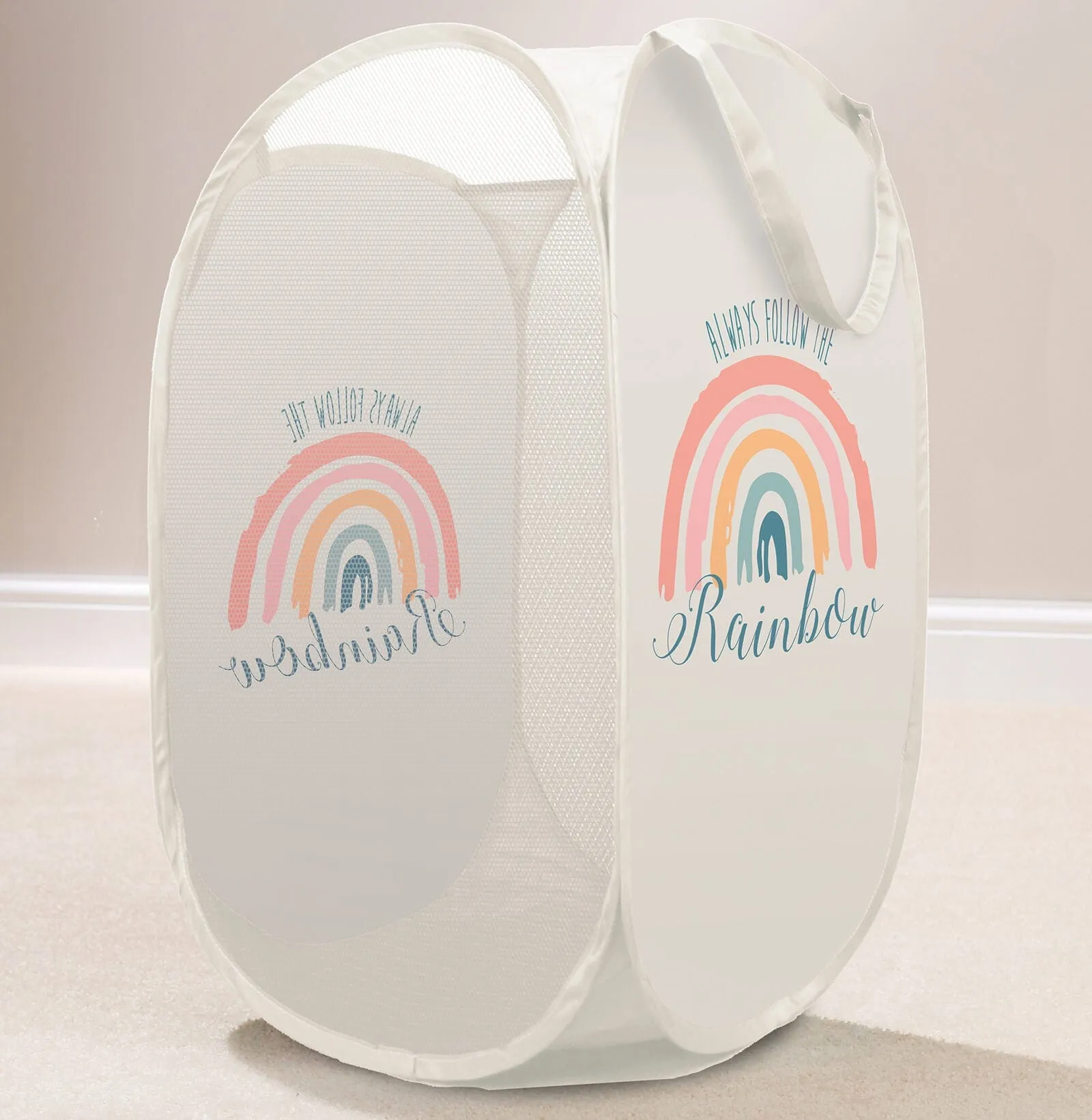 Kids Pop-up Room Tidy Foldable Laundry Basket Fun Print 58cm