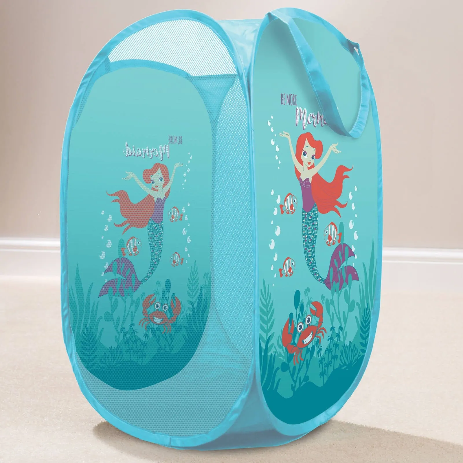 Kids Pop-up Room Tidy Foldable Laundry Basket Fun Print 58cm