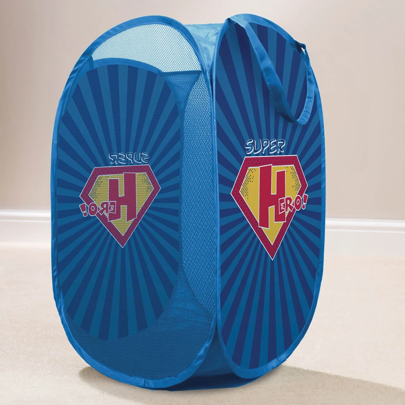 Kids Pop-up Room Tidy Foldable Laundry Basket Fun Print 58cm