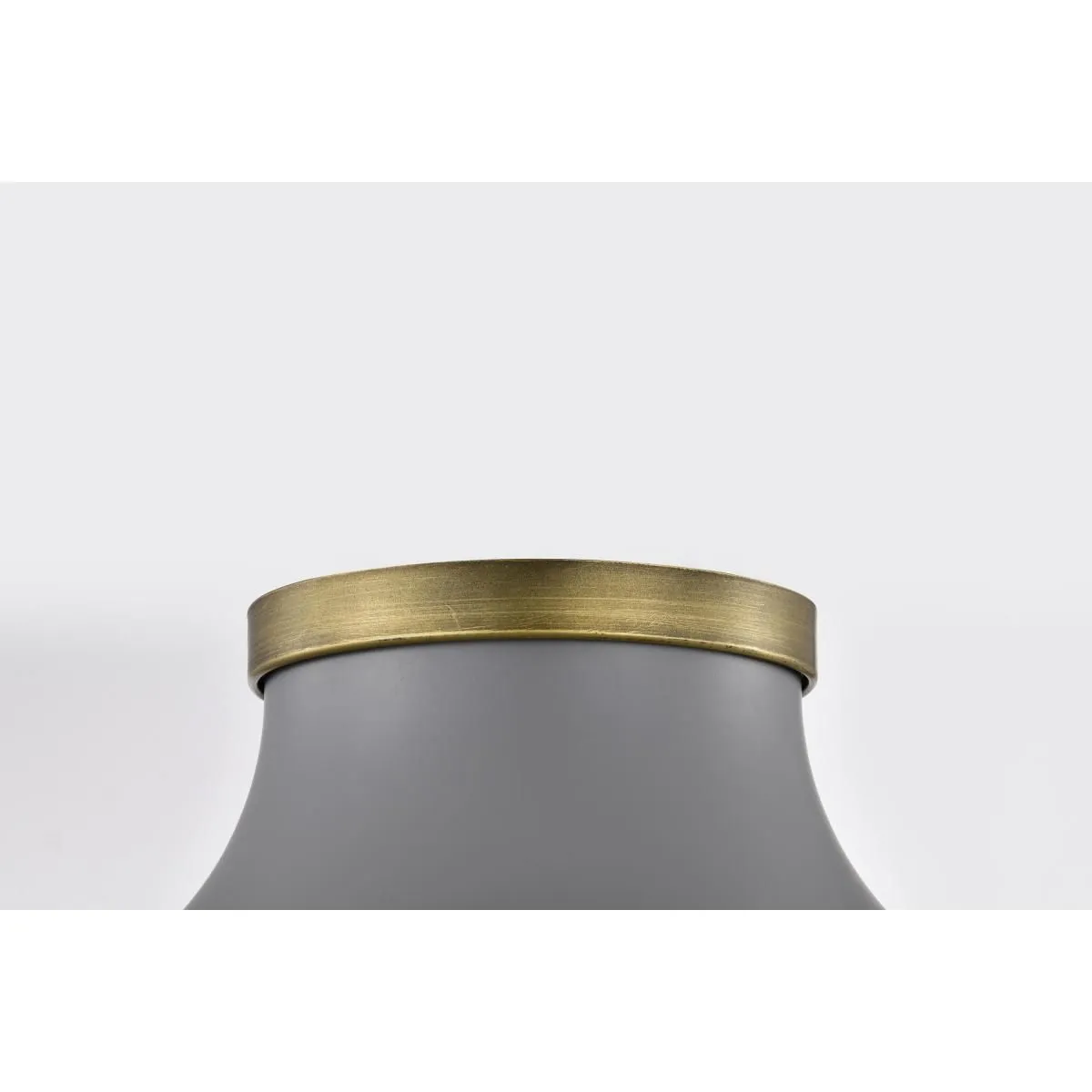 Lafayette 14 in. Flush Mount Light Matte Gray and Natural Brass Finish