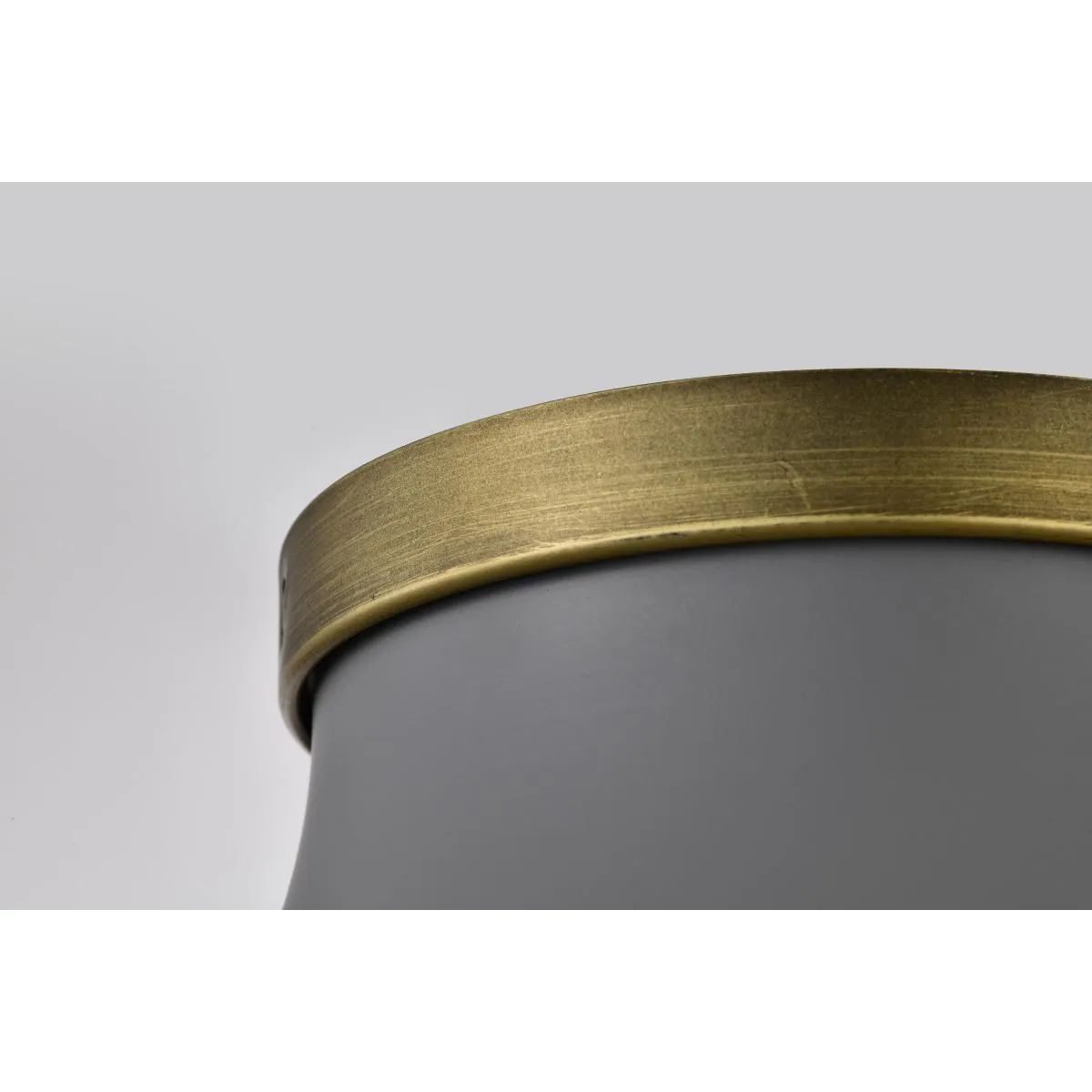 Lafayette 14 in. Flush Mount Light Matte Gray and Natural Brass Finish