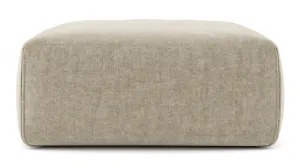 Le Mura - Le Mura Ottoman, Beige Gray Chenille
