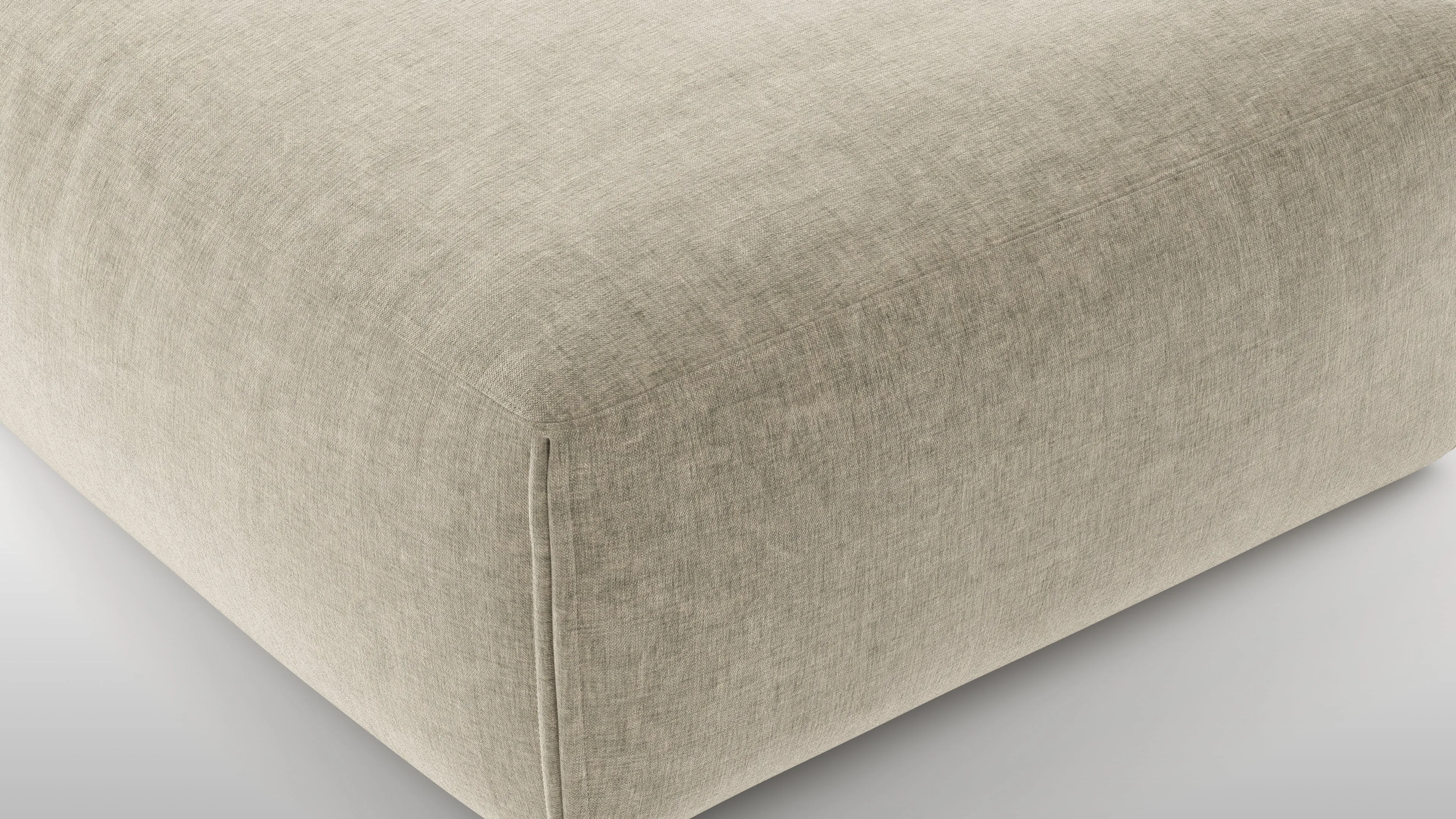Le Mura - Le Mura Ottoman, Beige Gray Chenille