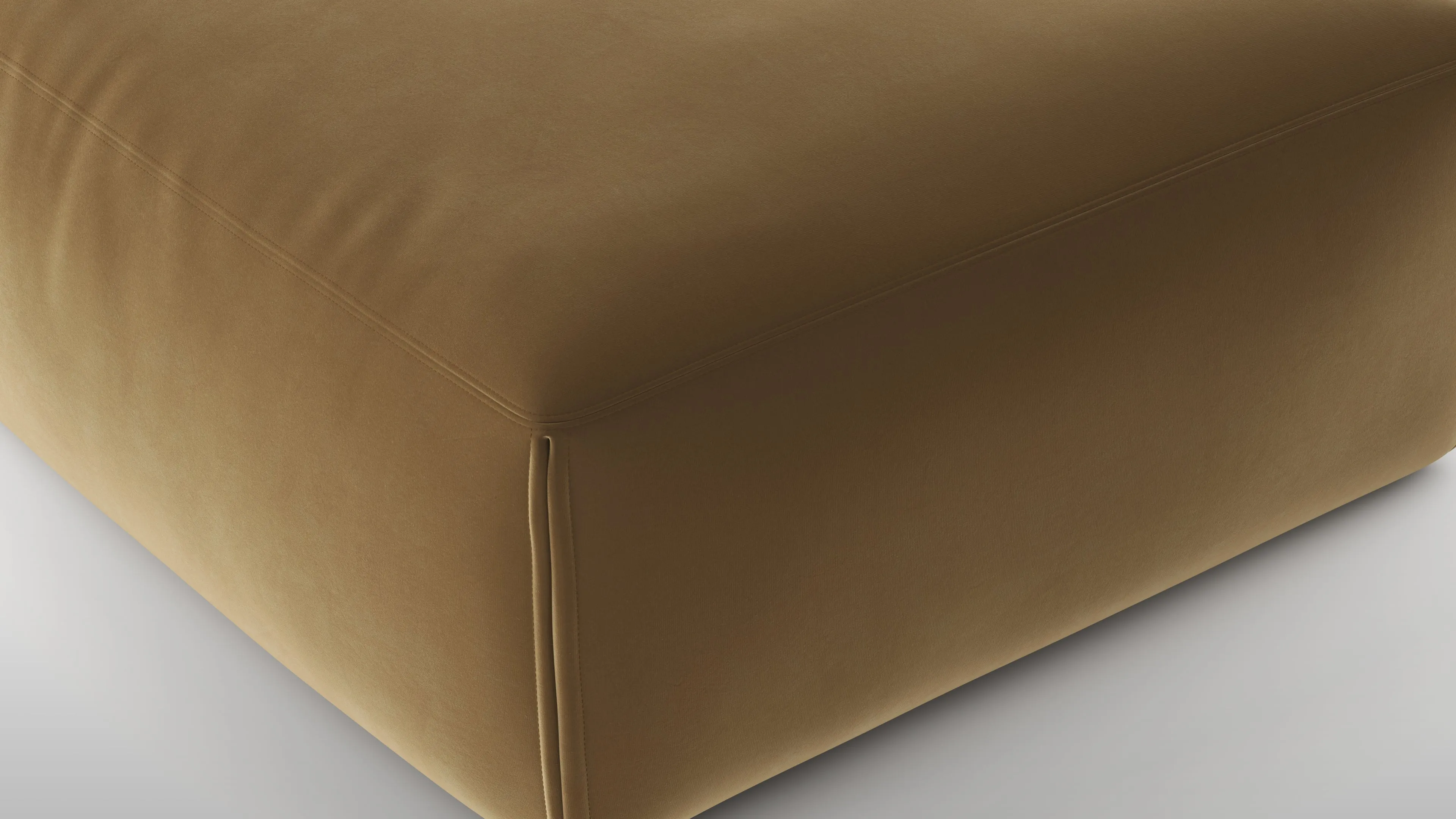 Le Mura - Le Mura Ottoman, Old Gold Luxe Velvet
