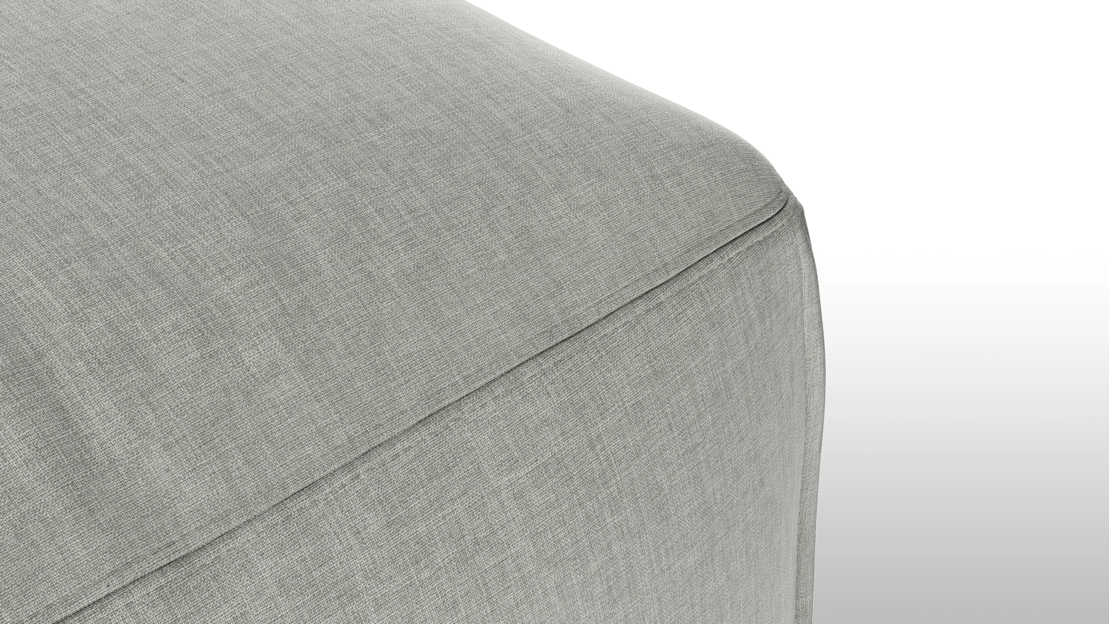 Le Mura - Le Mura Ottoman, Soft Gray Brushed Weave