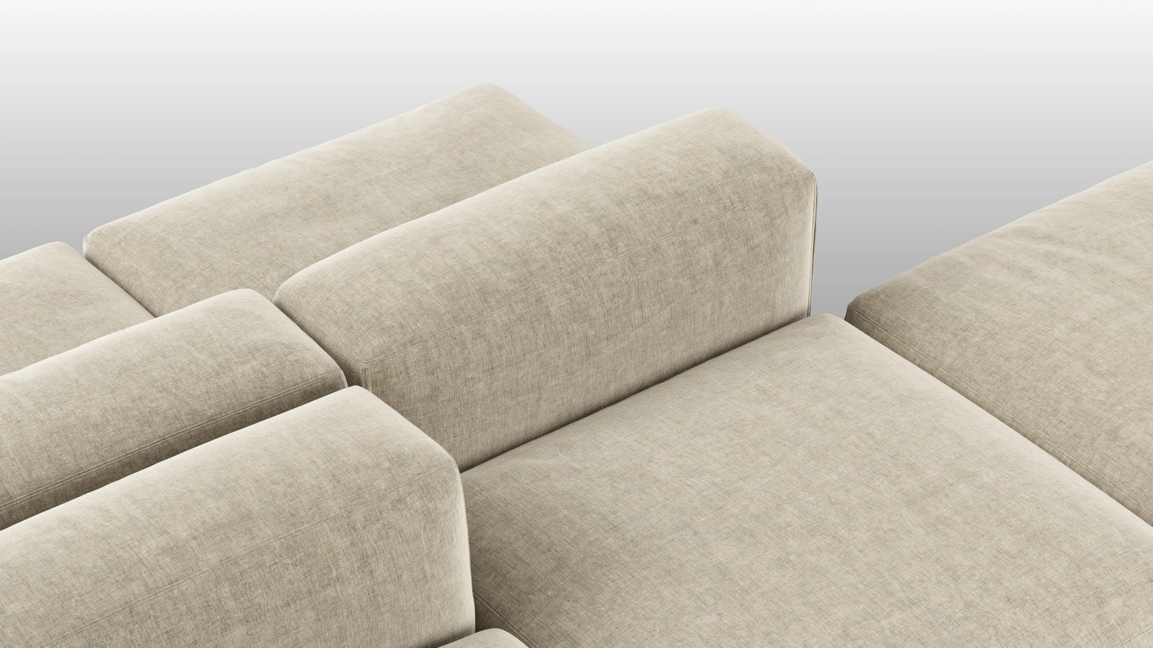 Le Mura - Le Mura Sectional Sofa, Dual Aspect, Left, Beige Gray Chenille