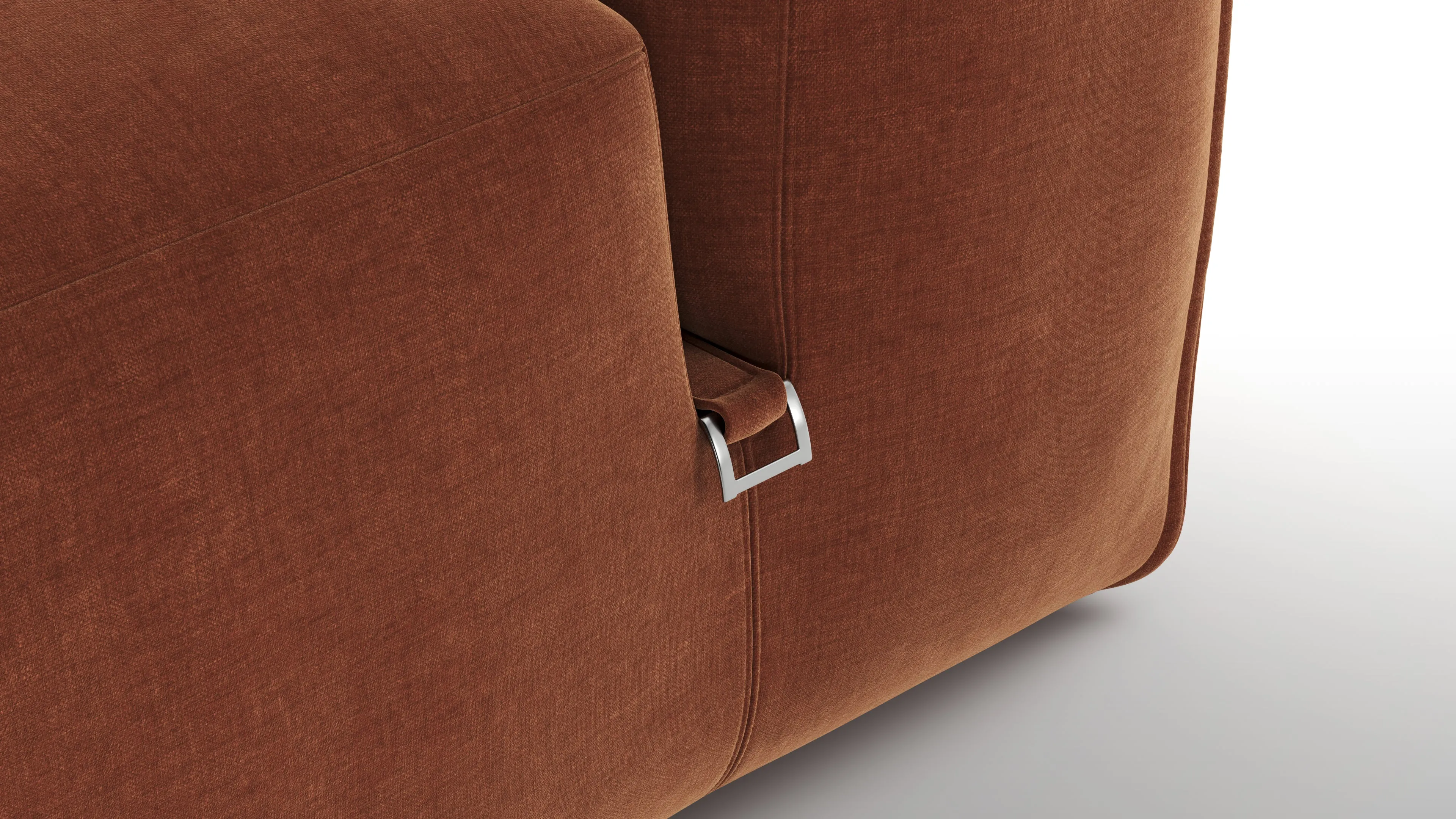 Le Mura - Le Mura Sectional Sofa, Dual Aspect, Left, Rust Chenille