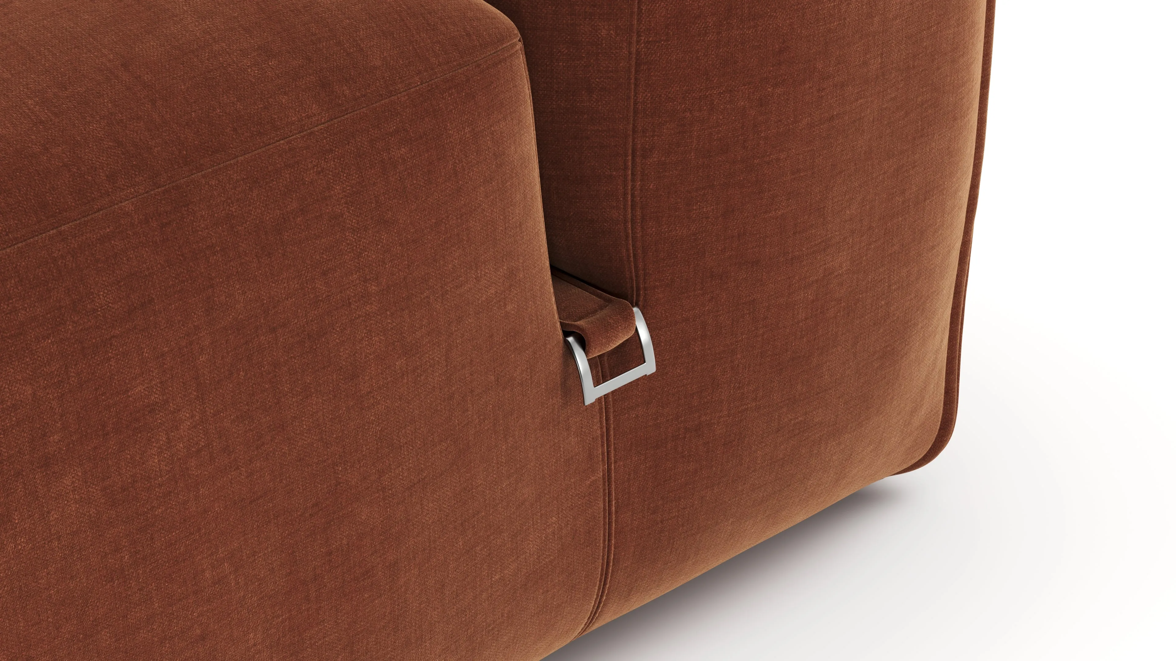 Le Mura - Le Mura Sectional Sofa, Dual Aspect, Left, Rust Chenille