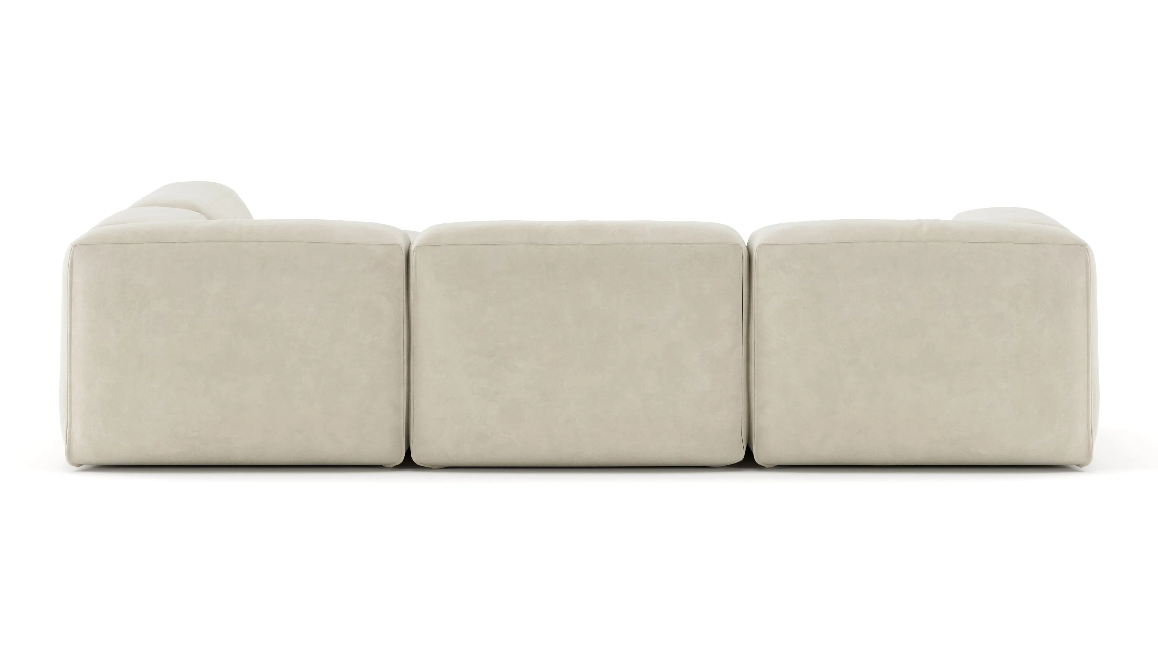 Le Mura - Le Mura Sectional Sofa, Right Corner, Eggshell Vegan Suede