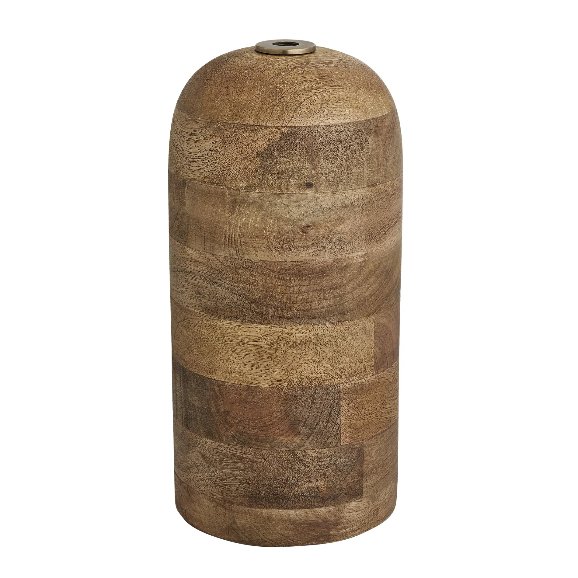 Maribo Wooden Cone Floor Lamp - Natural & Brass