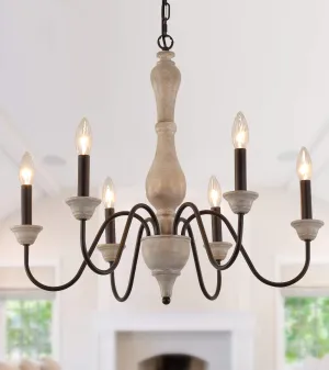 MEIXISUE French Country Farmhouse Metal Chandelier