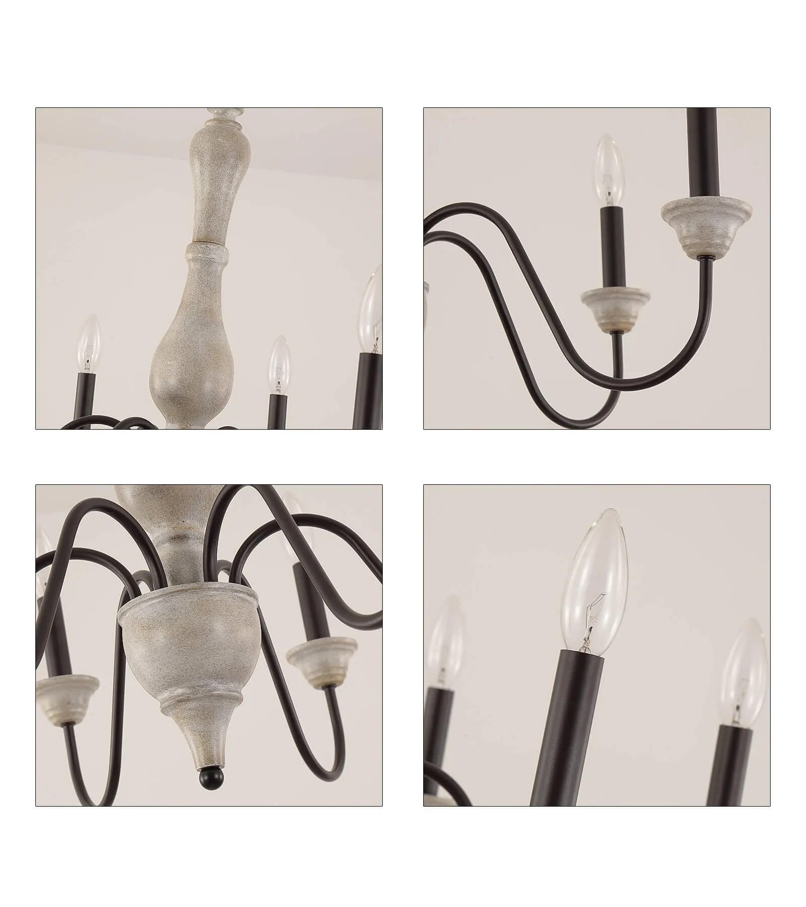 MEIXISUE French Country Farmhouse Metal Chandelier