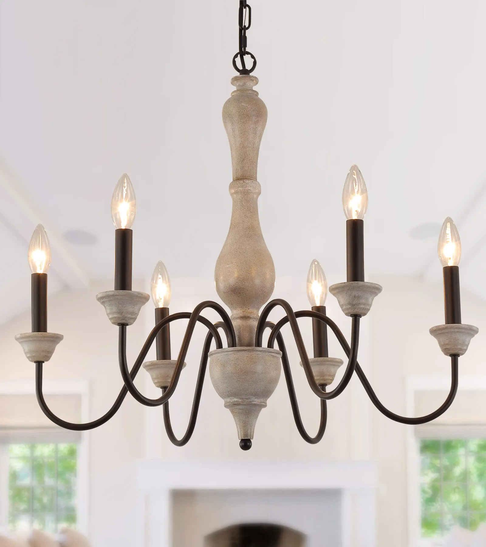 MEIXISUE French Country Farmhouse Metal Chandelier