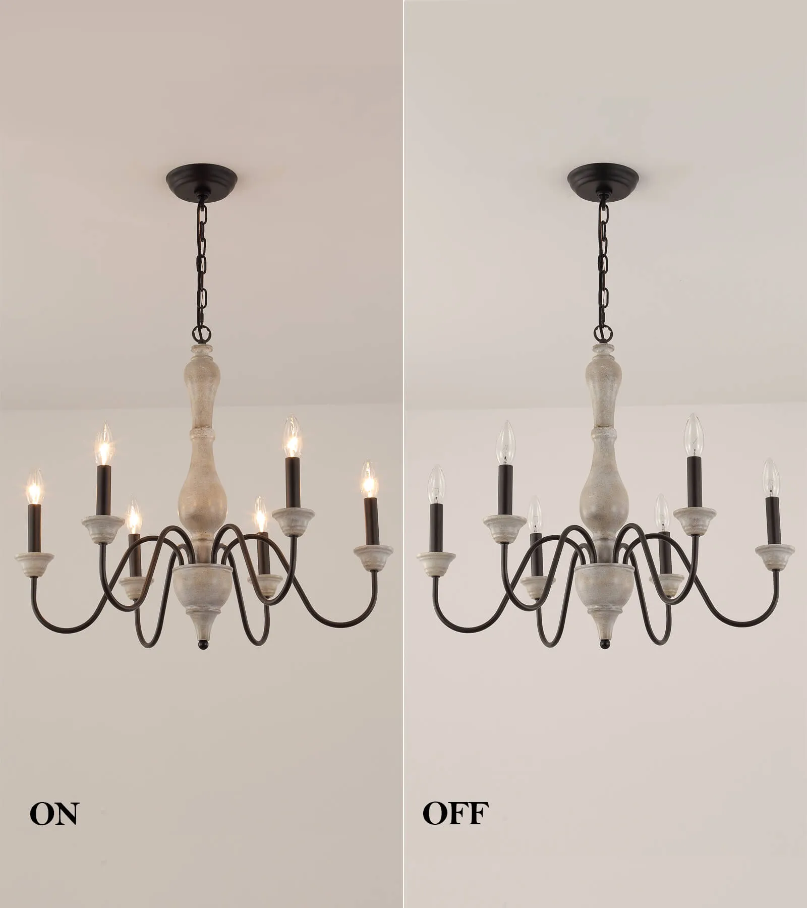 MEIXISUE French Country Farmhouse Metal Chandelier