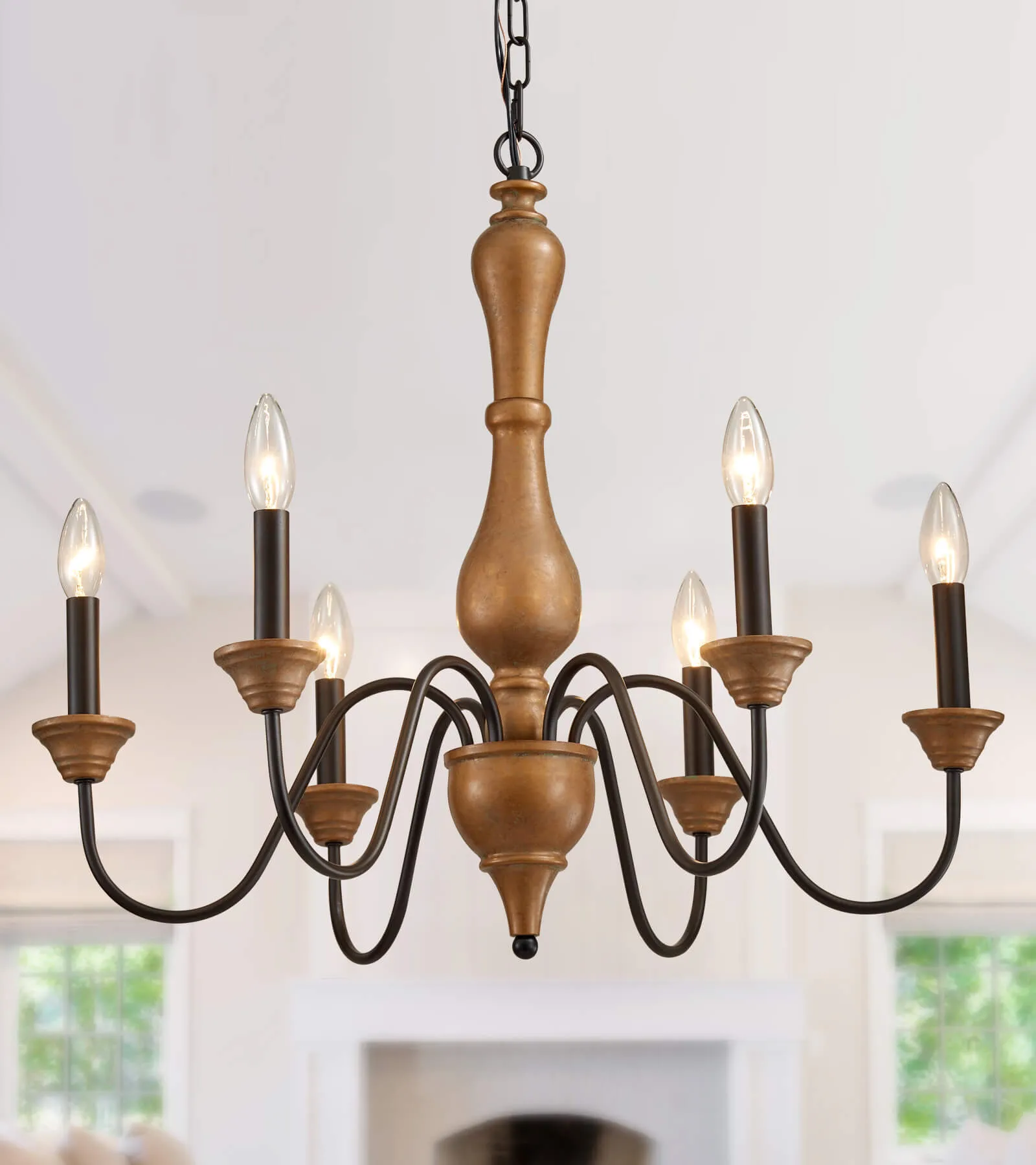 MEIXISUE French Country Farmhouse Metal Chandelier