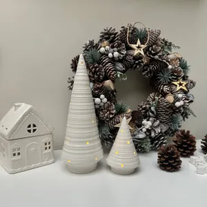 Minimalist White LED Ceramic Glossy Christmas Tree