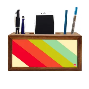 Mobile Pen Holder Wooden Desk Organizer - Color Strips