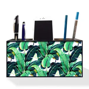 Mobile Phone Holder Pen Desk Organizer for Office - Banana Leaves
