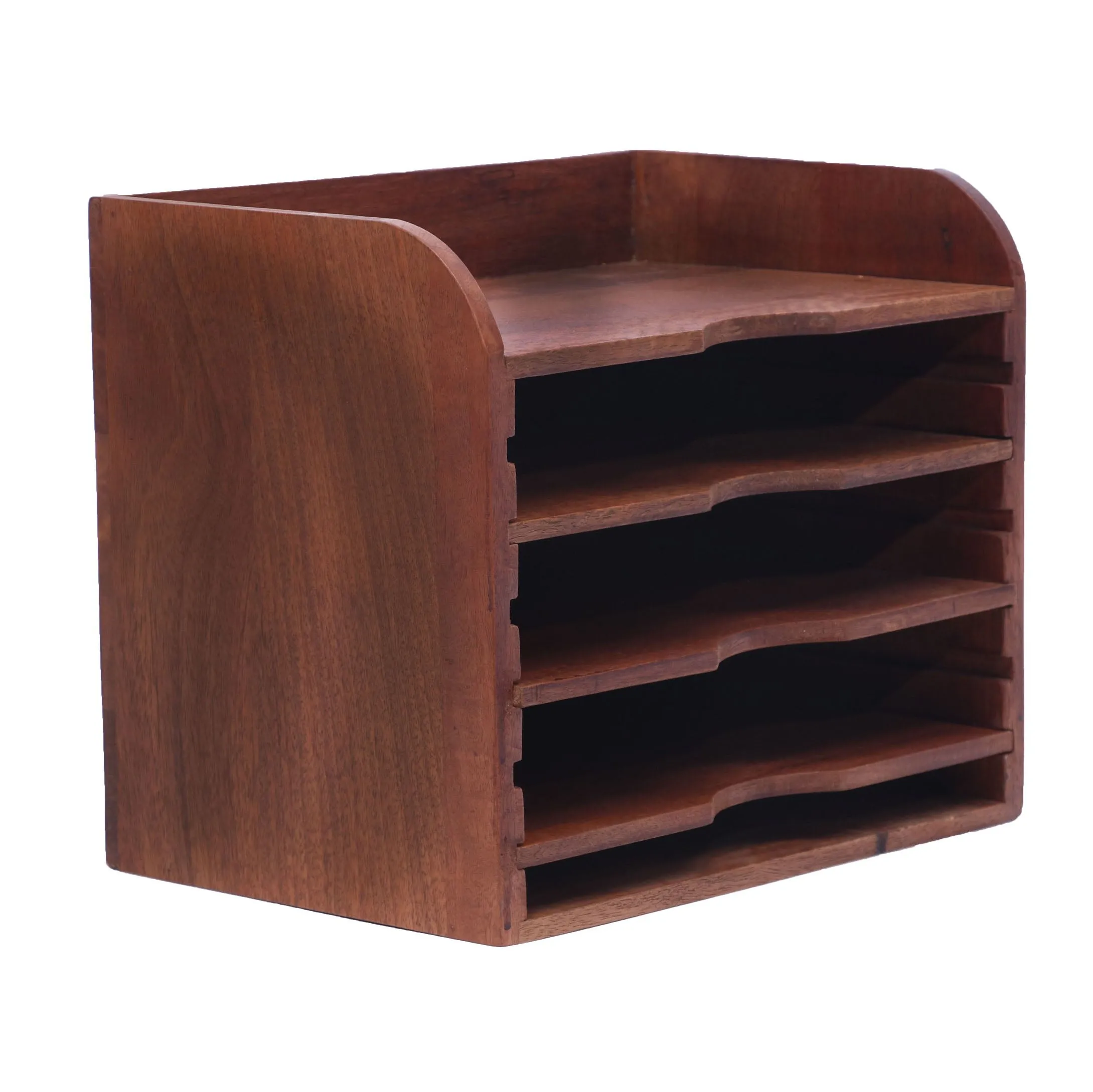 Multiple Slot Handmade Wooden File Rack Organiser