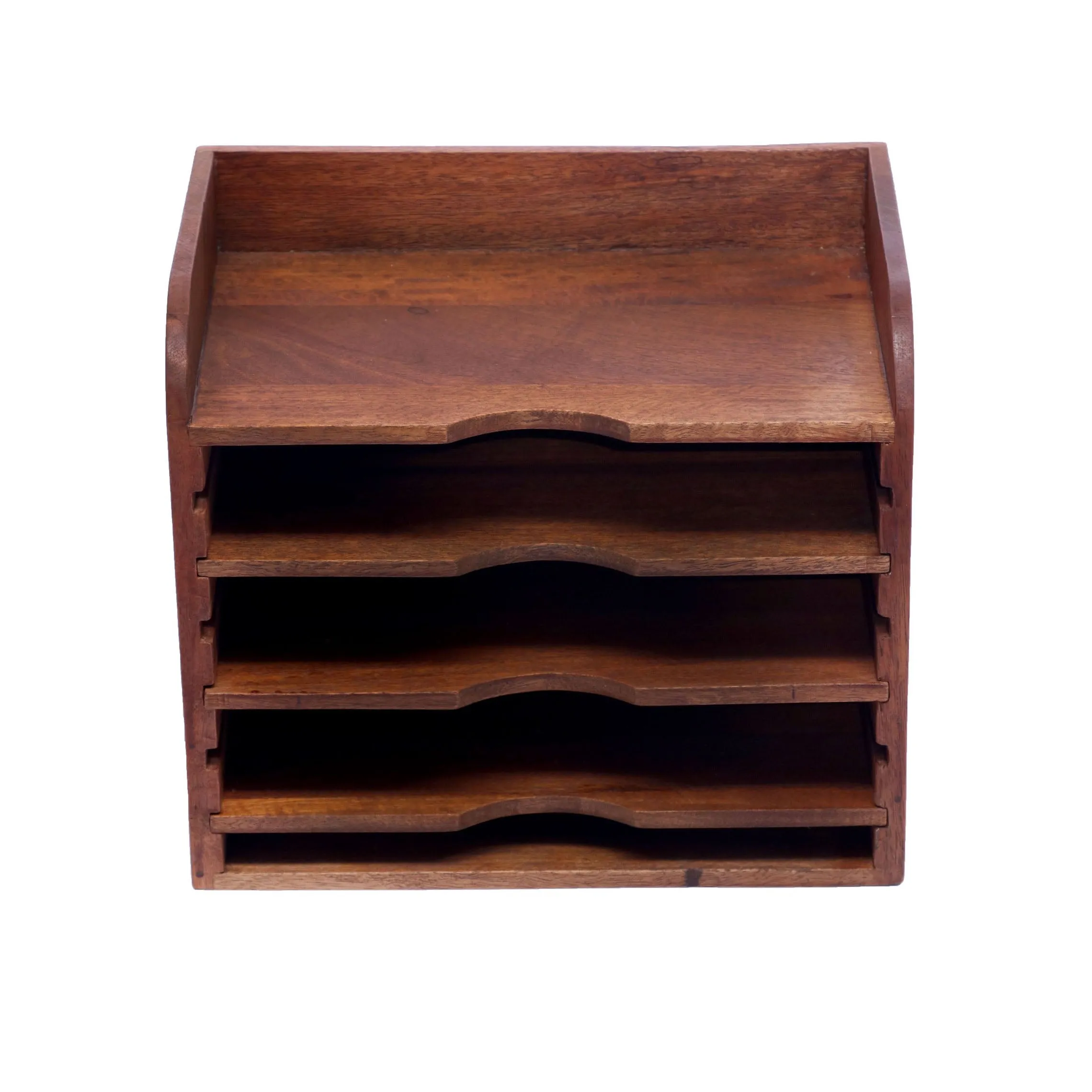 Multiple Slot Handmade Wooden File Rack Organiser