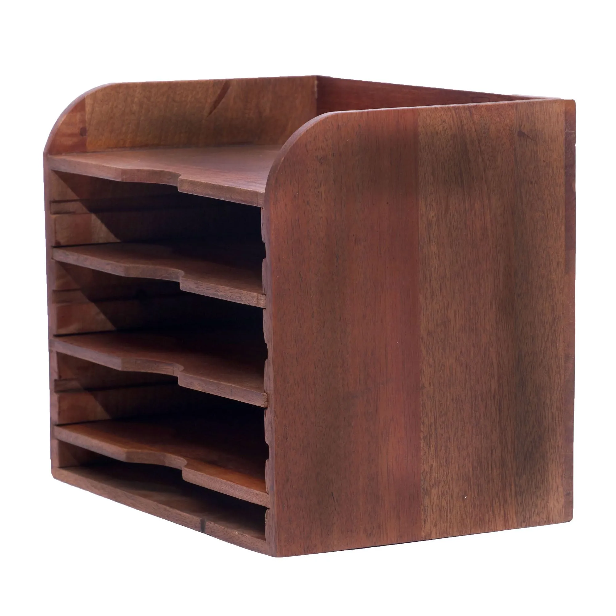 Multiple Slot Handmade Wooden File Rack Organiser