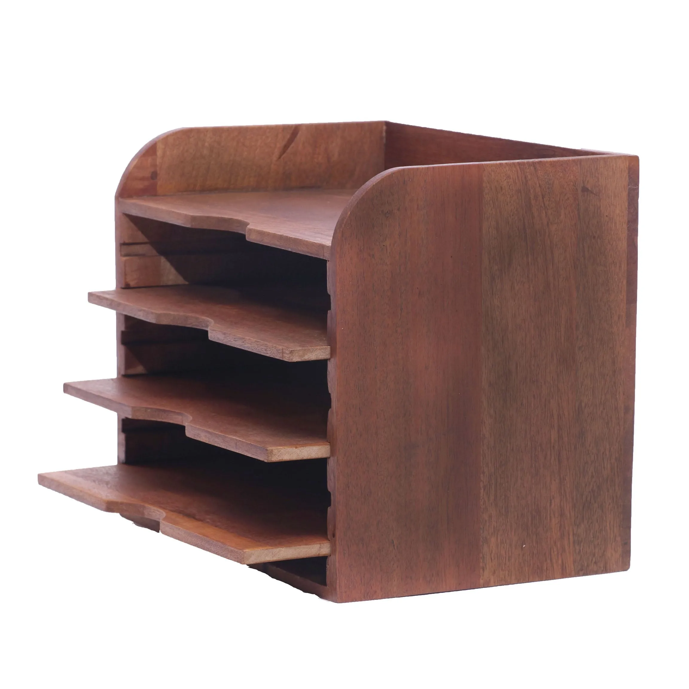 Multiple Slot Handmade Wooden File Rack Organiser