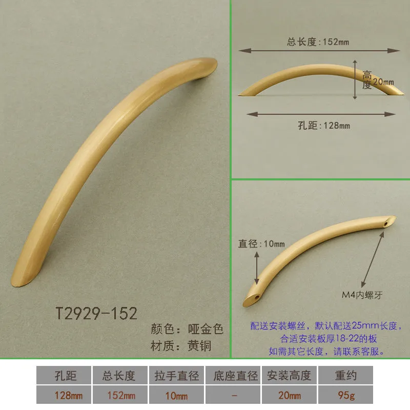 New Chinese-Style Cabinet Door Handle Pure Brass Cabinet Handle European and American-Style Modern Minimalist Drawer Wardrobe Door Handle
