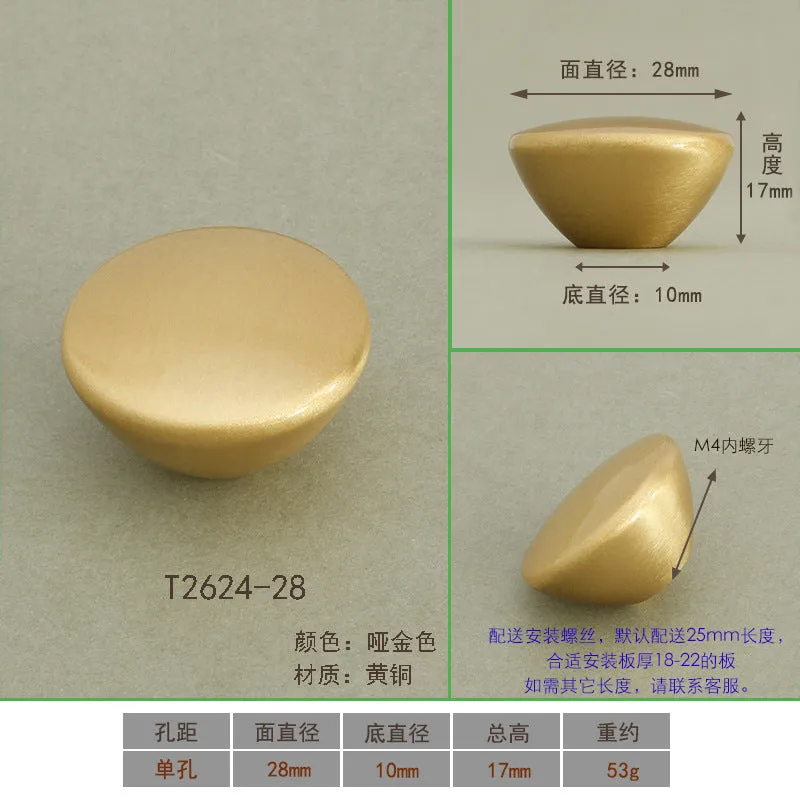 New Chinese-Style Cabinet Door Handle Pure Brass Cabinet Handle European and American-Style Modern Minimalist Drawer Wardrobe Door Handle