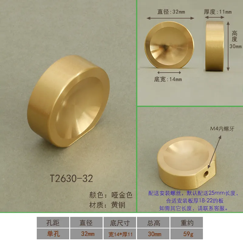 New Chinese-Style Cabinet Door Handle Pure Brass Cabinet Handle European and American-Style Modern Minimalist Drawer Wardrobe Door Handle