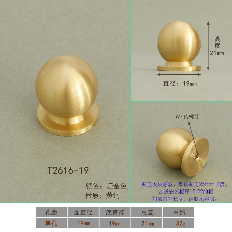 New Chinese-Style Cabinet Door Handle Pure Brass Cabinet Handle European and American-Style Modern Minimalist Drawer Wardrobe Door Handle