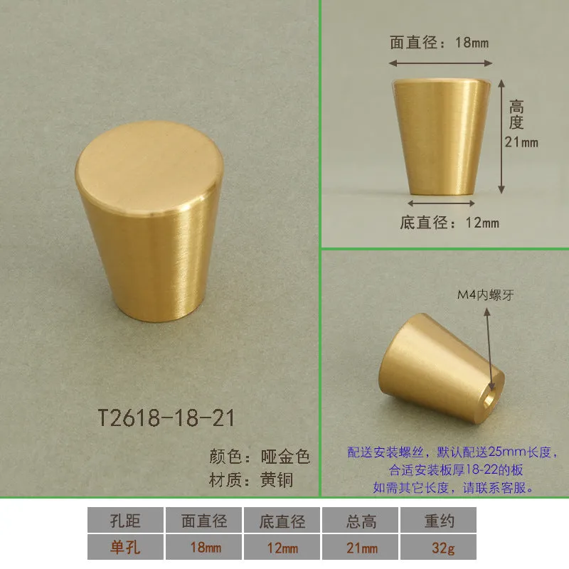 New Chinese-Style Cabinet Door Handle Pure Brass Cabinet Handle European and American-Style Modern Minimalist Drawer Wardrobe Door Handle