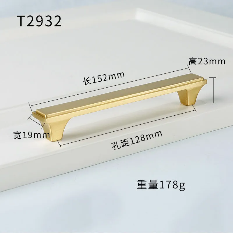 New Chinese-Style Cabinet Door Handle Pure Brass Cabinet Handle European and American-Style Modern Minimalist Drawer Wardrobe Door Handle