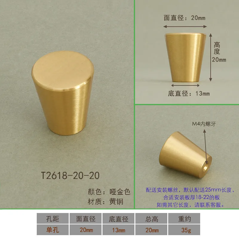 New Chinese-Style Cabinet Door Handle Pure Brass Cabinet Handle European and American-Style Modern Minimalist Drawer Wardrobe Door Handle