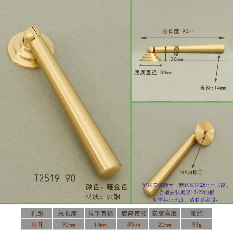 New Chinese-Style Cabinet Door Handle Pure Brass Cabinet Handle European and American-Style Modern Minimalist Drawer Wardrobe Door Handle