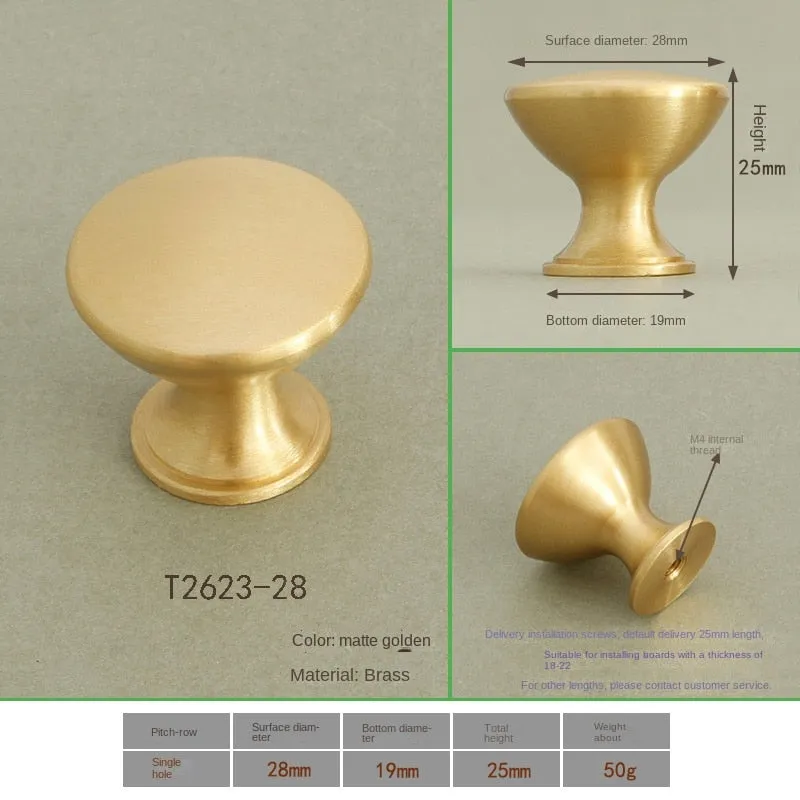 New Chinese-Style Cabinet Door Handle Pure Brass Cabinet Handle European and American-Style Modern Minimalist Drawer Wardrobe Door Handle