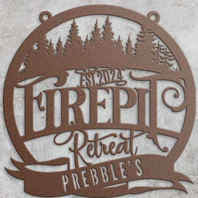 Patio & Firepit Sign - Custom Metal Signs - Die Cut & Personalized