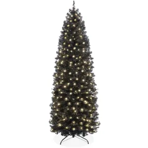 Pre-Lit Black Artificial Pencil Holiday Tree