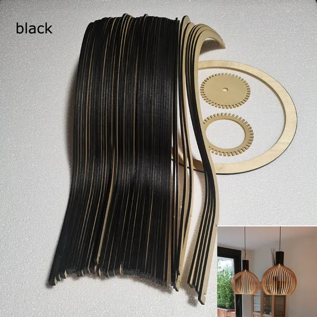 Retro LED Chandelier - Elegant Wood Design