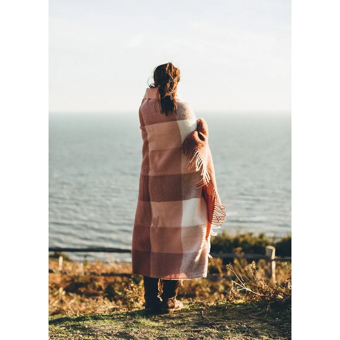 Rose Check Lambswool Blanket