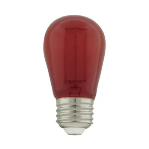 S14 Filament LED Bulb, 1W, 10lm, E26 Base, Transparent Red Finish, Pack Of 4